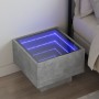 Mesita de noche con Infinity LED gris hormigón 40x40x30 cm de , Mesitas de noche - Ref: Foro24-3284066, Precio: 83,51 €, Desc...
