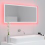 Espejo de baño LED acrílico blanco 100x8,5x37 cm de vidaXL, Tocadores de baño - Ref: Foro24-804940, Precio: 65,32 €, Descuent...