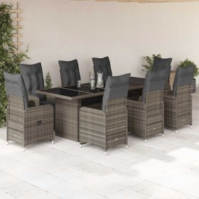 Mesita y sillas jardín 9 piezas y cojines ratán sintético gris de , Conjuntos de jardín - Ref: Foro24-3277295, Precio: 1,00 €...