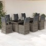 Mesita y sillas jardín 9 piezas y cojines ratán sintético gris de , Conjuntos de jardín - Ref: Foro24-3277295, Precio: 1,00 €...