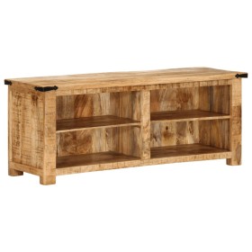 Mueble de TV madera maciza de mango rugosa 110x35x40 cm de , Almacenamiento para CD y DVD - Ref: Foro24-376041, Precio: 220,1...