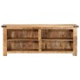 Mueble de TV madera maciza de mango rugosa 110x35x40 cm de , Almacenamiento para CD y DVD - Ref: Foro24-376041, Precio: 220,1...