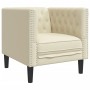 Sillón Chesterfield de cuero artificial blanco crema de , Sofás - Ref: Foro24-372653, Precio: 163,04 €, Descuento: %