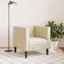 Sillón Chesterfield de cuero artificial blanco crema de , Sofás - Ref: Foro24-372653, Precio: 163,04 €, Descuento: %