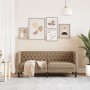 Sofá Chesterfield de 2 plazas cuero artificial marrón capuchino de , Sofás - Ref: Foro24-372664, Precio: 289,25 €, Descuento: %