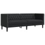 Sofá Chesterfield de 3 plazas cuero artificial negro de , Sofás - Ref: Foro24-372666, Precio: 352,51 €, Descuento: %