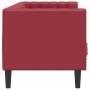 Sofá Chesterfield de 3 plazas cuero artificial rojo tinto de , Sofás - Ref: Foro24-372670, Precio: 271,43 €, Descuento: %