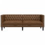 Sofá Chesterfield de 2 plazas piel de ante sintético marrón de , Sofás - Ref: Foro24-372672, Precio: 325,08 €, Descuento: %
