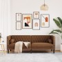Sofá Chesterfield de 3 plazas piel de ante sintético marrón de , Sofás - Ref: Foro24-372702, Precio: 300,01 €, Descuento: %