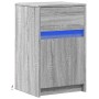 Mesita de noche con luces LED madera de ingeniería gris Sonoma de , Mesitas de noche - Ref: Foro24-852008, Precio: 54,50 €, D...