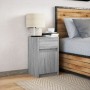 Mesita de noche con luces LED madera de ingeniería gris Sonoma de , Mesitas de noche - Ref: Foro24-852008, Precio: 54,50 €, D...