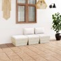 Muebles de jardín de palets 3 pzas y cojines madera de abeto de vidaXL, Conjuntos de jardín - Ref: Foro24-3063410, Precio: 22...