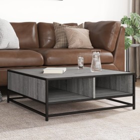 Mesa de centro madera ingeniería metal gris Sonoma 80x80x30 cm de , Mesas de centro - Ref: Foro24-848772, Precio: 64,30 €, De...