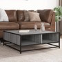 Mesa de centro madera ingeniería metal gris Sonoma 80x80x30 cm de , Mesas de centro - Ref: Foro24-848772, Precio: 64,30 €, De...
