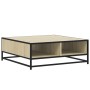 Mesa de centro madera ingeniería metal roble Sonoma 80x80x30 cm de , Mesas de centro - Ref: Foro24-848770, Precio: 62,10 €, D...