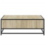Mesa de centro madera ingeniería metal roble Sonoma 80x80x30 cm de , Mesas de centro - Ref: Foro24-848770, Precio: 62,10 €, D...