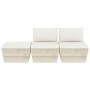Muebles de jardín de palets 3 pzas y cojines madera de abeto de vidaXL, Conjuntos de jardín - Ref: Foro24-3063410, Precio: 22...