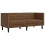 Juego de sofás Chesterfield 3 piezas cuero sintético marrón de , Sofás - Ref: Foro24-3209273, Precio: 778,27 €, Descuento: %