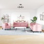 Set de sofás Chesterfield con cojines 3 piezas terciopelo rosa de , Sofás - Ref: Foro24-3209284, Precio: 803,32 €, Descuento: %