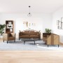 Set de sofás Chesterfield y cojines 3 pzs ante sintético marrón de , Sofás - Ref: Foro24-3209290, Precio: 759,26 €, Descuento: %