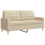 Juego de sofás 3 pzas con reposapiés y cojines tela crema de , Sofás - Ref: Foro24-3278345, Precio: 587,96 €, Descuento: %