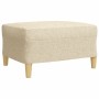 Juego de sofás 3 pzas con reposapiés y cojines tela crema de , Sofás - Ref: Foro24-3278345, Precio: 587,96 €, Descuento: %