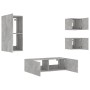 Muebles de TV de pared con luces LED 4 piezas gris hormigón de , Muebles TV - Ref: Foro24-3216884, Precio: 178,34 €, Descuent...