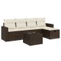 Set sofás de jardín 6 piezas y cojines ratán sintético marrón de , Conjuntos de jardín - Ref: Foro24-3263479, Precio: 348,33 ...