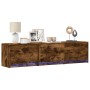 Mueble de TV LED madera ingeniería roble ahumado 165x34x40 cm de , Muebles TV - Ref: Foro24-852254, Precio: 101,79 €, Descuen...