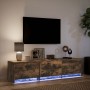 Mueble de TV LED madera ingeniería roble ahumado 165x34x40 cm de , Muebles TV - Ref: Foro24-852254, Precio: 101,79 €, Descuen...