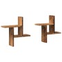 Estantes de pared 2 uds madera ingeniería envejecida 38x12x38cm de , Estantes y estanterías - Ref: Foro24-853252, Precio: 24,...
