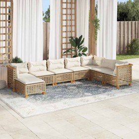 Set de sofás de jardín y cojines 8 piezas ratán sintético beige en Conjuntos de jardín | Comprar online en Foru.es