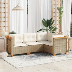 Juego de sofás jardín con cojines 4 pzas ratán sintético beige de , Conjuntos de jardín - Ref: Foro24-3261799, Precio: 328,22...