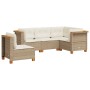 Juego de sofás jardín con cojines 5 pzas ratán sintético beige de , Conjuntos de jardín - Ref: Foro24-3261835, Precio: 378,67...