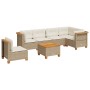 Set sofás de jardín 7 piezas y cojines ratán sintético beige de , Conjuntos de jardín - Ref: Foro24-3261877, Precio: 503,24 €...