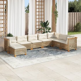 Set de sofás de jardín y cojines 8 piezas ratán sintético beige de , Conjuntos de jardín - Ref: Foro24-3261958, Precio: 670,0...