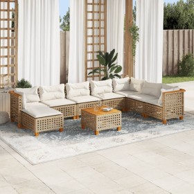 Set de sofás de jardín con cojines 9 pzas ratán sintético beige de , Conjuntos de jardín - Ref: Foro24-3261964, Precio: 726,0...