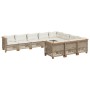 Juego de sofás jardín con cojines beige 10 pzas ratán sintético de , Conjuntos de jardín - Ref: Foro24-3262036, Precio: 828,4...