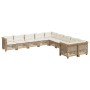 Juego de sofás jardín con cojines beige 10 pzas ratán sintético de , Conjuntos de jardín - Ref: Foro24-3262048, Precio: 828,4...