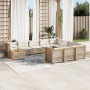 Set de sofás de jardín 11pzas con cojines ratán sintético beige de , Conjuntos de jardín - Ref: Foro24-3262060, Precio: 882,4...