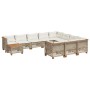 Set de sofás de jardín 11pzas con cojines ratán sintético beige de , Conjuntos de jardín - Ref: Foro24-3262060, Precio: 882,4...