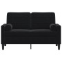 Sofá de 2 plazas con cojines terciopelo negro 120 cm de , Sofás - Ref: Foro24-3278214, Precio: 232,62 €, Descuento: %