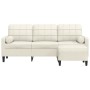 Sofá de 3 plazas con taburete de terciopelo crema 180 cm de , Sofás - Ref: Foro24-3278275, Precio: 359,90 €, Descuento: %