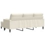 Sofá de 3 plazas con taburete de terciopelo crema 180 cm de , Sofás - Ref: Foro24-3278275, Precio: 359,90 €, Descuento: %