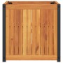 Jardinera de madera maciza de acacia y acero 45x45x44 cm de , Maceteros y jardineras - Ref: Foro24-367610, Precio: 79,38 €, D...