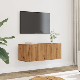 Muebles para TV de pared 2 unidades roble artesanal 80x30x30 cm de , Muebles TV - Ref: Foro24-857016, Precio: 77,75 €, Descue...
