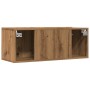 Muebles para TV de pared 2 unidades roble artesanal 80x30x30 cm de , Muebles TV - Ref: Foro24-857016, Precio: 77,75 €, Descue...