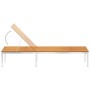 Tumbona de madera maciza de acacia y acero inoxidable de , Tumbonas - Ref: Foro24-46493, Precio: 208,65 €, Descuento: %