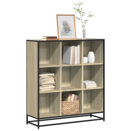 Estantería madera y metal roble Sonoma 97,5x33x107,5 cm de , Librerías y estanterías - Ref: Foro24-3300861, Precio: 107,29 €,...