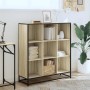 Estantería madera y metal roble Sonoma 97,5x33x107,5 cm de , Librerías y estanterías - Ref: Foro24-3300861, Precio: 107,29 €,...